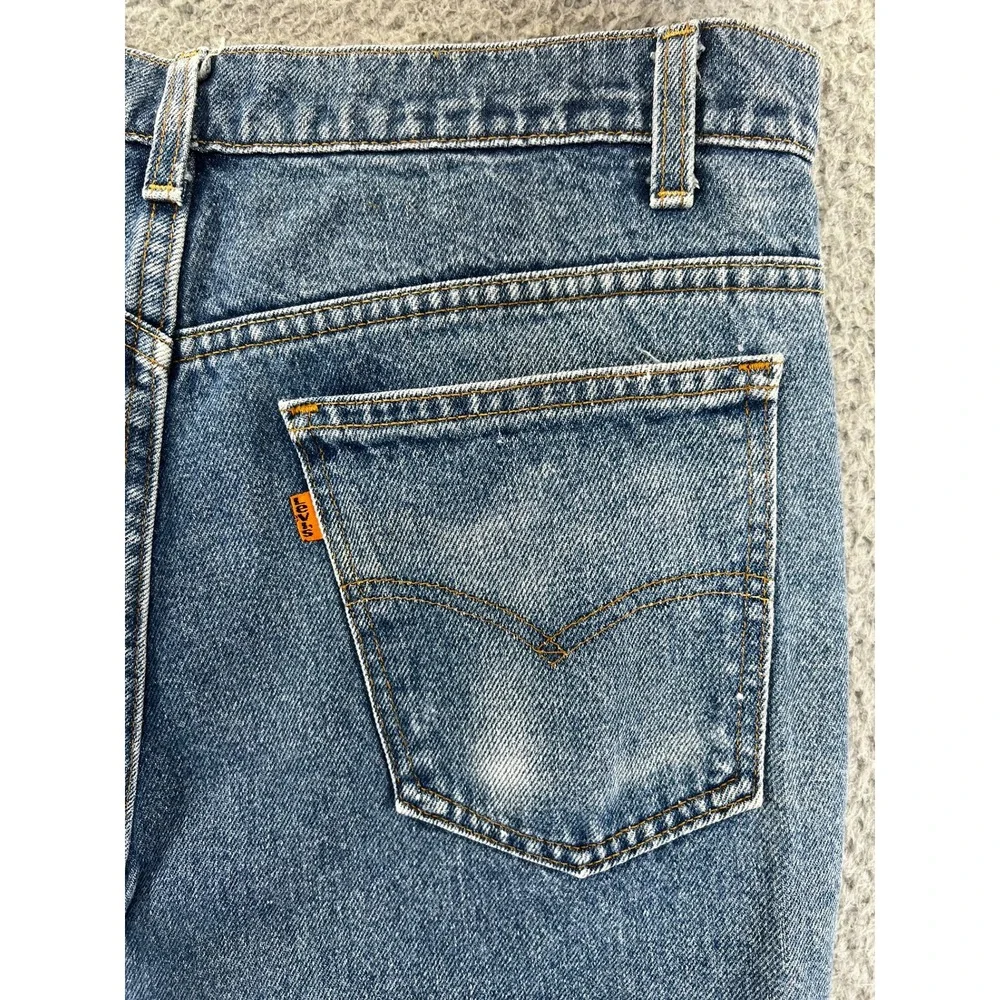 Vtg 80s Levis 517 Orange Tab Jeans 34x30 USA Made Bootcut Denim April 1987 585